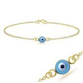 Evil Eye Round Shape Silver Bracelet BRS-202-GP